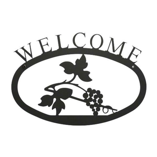 Village Wrought Iron Small Welcome Sign-Plaque - Grapevine WEL-157-S
